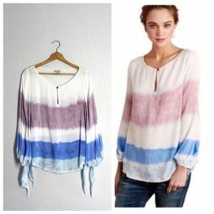 Anthropologie Holding Horses Tie Dye Long Sleeve Blouse top Sz S